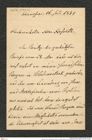 Nachlass Franz Steindachner, Brief von Joseph Haas an Franz Steindachner (26.07.1884), Inv.Nr. 191.02, Seite 1